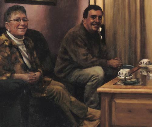 portrait: 'Family S. [detail]' oil on canvas by Dutch painter Frans Koppelaar.