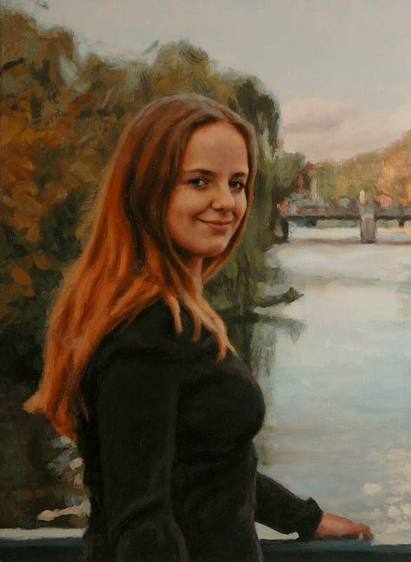 portrait: 'Roos' oil on canvas by Dutch painter Frans Koppelaar.