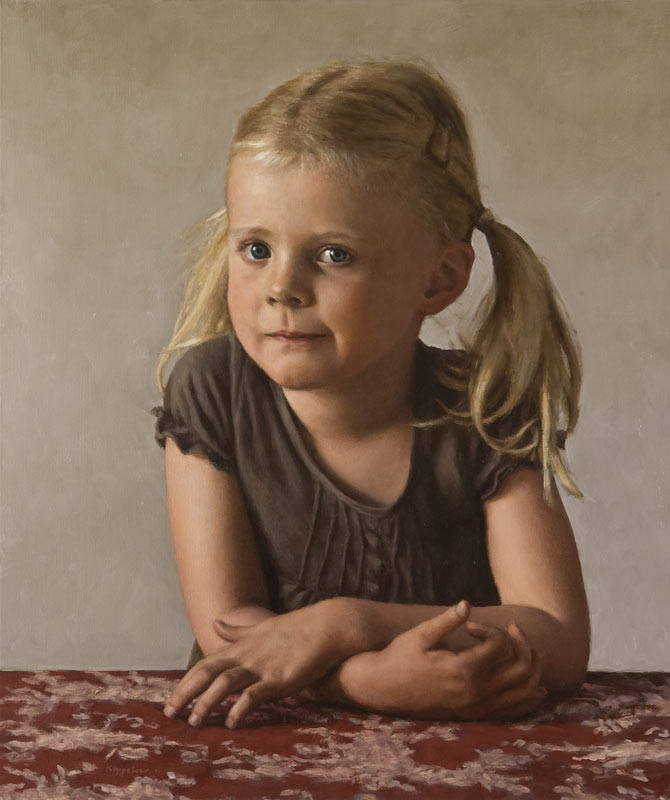 portrait: 'Meghan' oil on canvas by Dutch painter Frans Koppelaar.