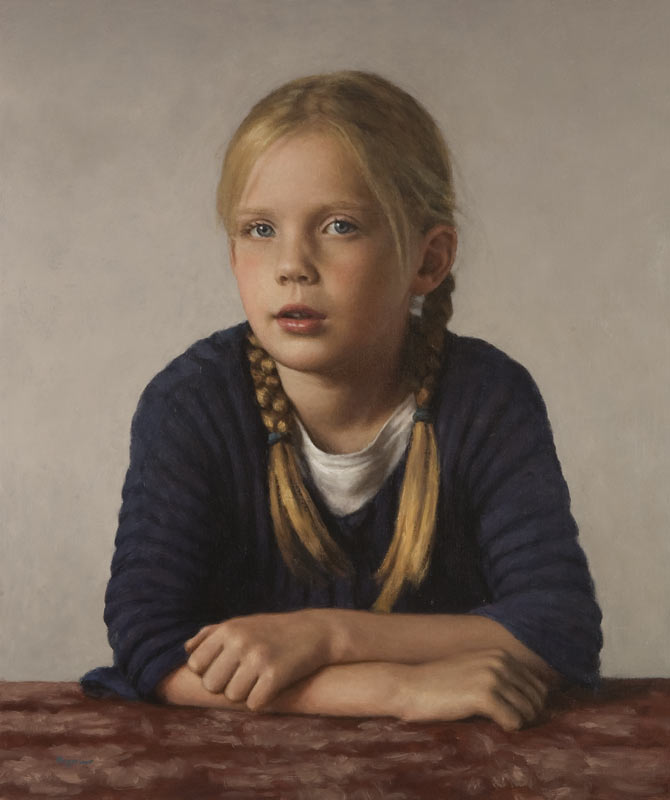 portret: 'Maartje' olieverf op linnen door kunstschilder Frans Koppelaar.