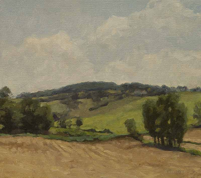 landscape: 'Midi' oil on canvas by Dutch painter Frans Koppelaar.