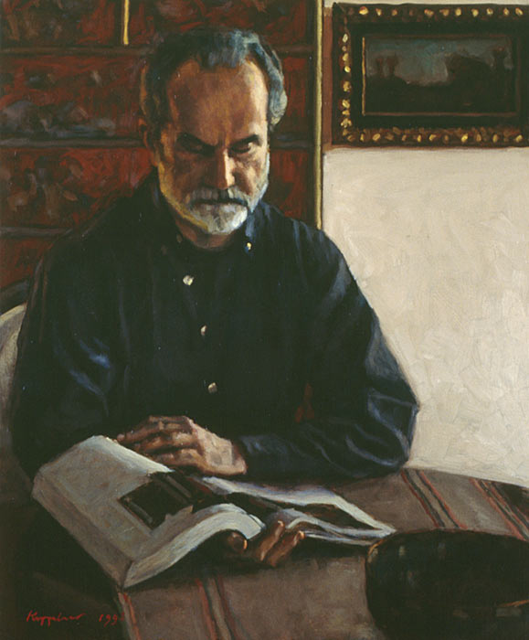portrait: 'Marcelo' oil on canvas by Dutch painter Frans Koppelaar.