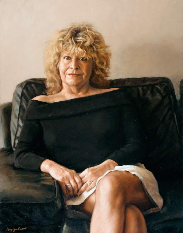 portrait: 'Milly' oil on canvas by Dutch painter Frans Koppelaar.