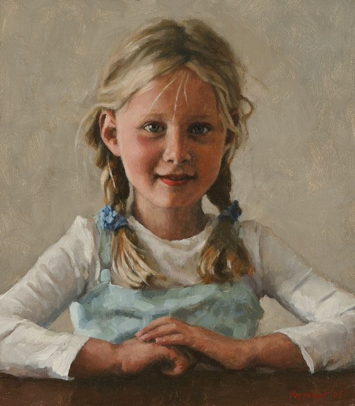 portrait: 'Kiet' oil on canvas by Dutch painter Frans Koppelaar.