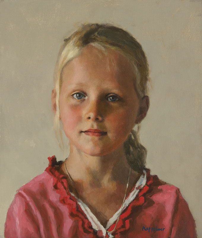 portrait: 'Mijke' oil on canvas by Dutch painter Frans Koppelaar.