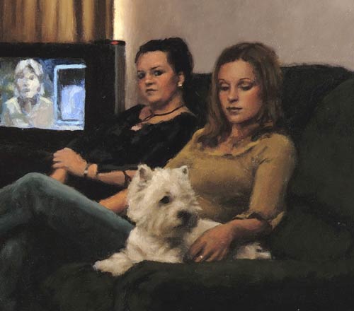 portrait: 'Family S. [detail]' oil on canvas by Dutch painter Frans Koppelaar.