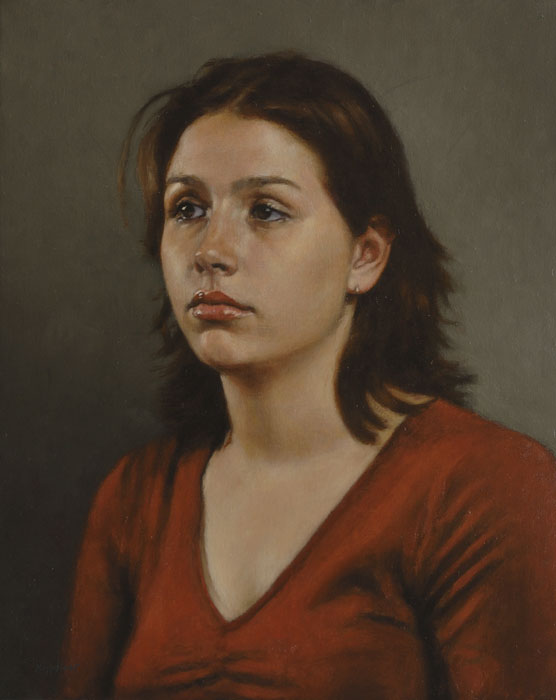 portrait: 'Anne' oil on canvas by Dutch painter Frans Koppelaar.